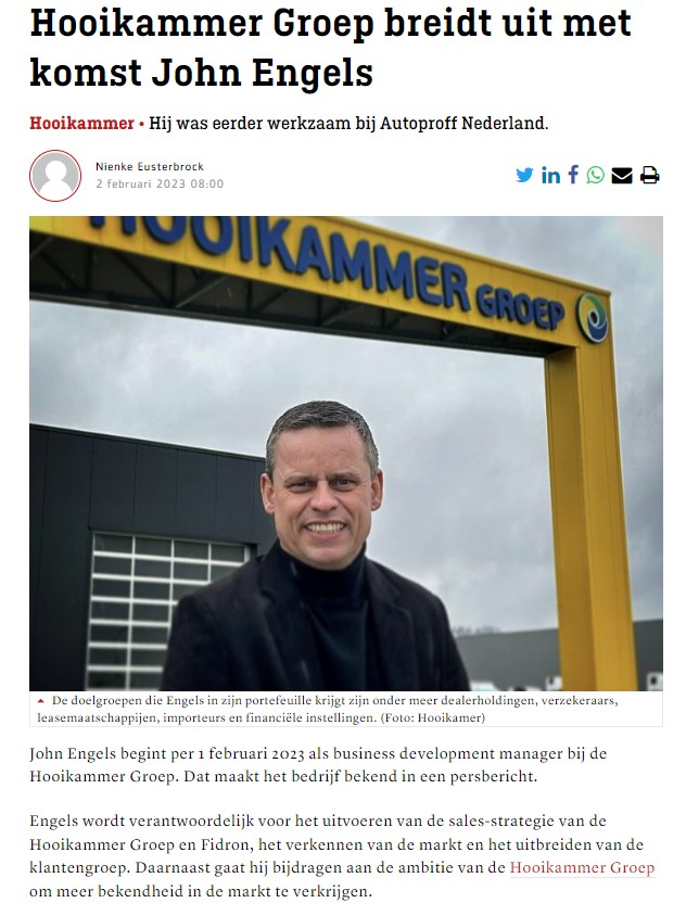 In De Media Artikel Over De Komst Van John Engels Naar De Hooikammer